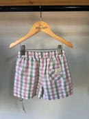 Short Thomas Xadrez Rose/ Verde Oliva 100% Algodão