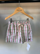 Short Thomas Xadrez Rose/ Verde Oliva 100% Algodão
