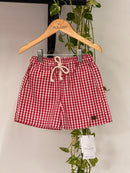 Short Thomas Vichy Vermelho 100% Algodão