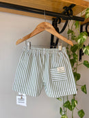 Short Thomas Listrado Verde Oliva 100% Algodão