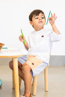 Bata Miguel Manga Longa Branca 100% Algodão