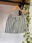 Short Brincadeira De Rua Xadrez Verde 100% Algodão