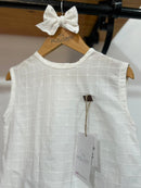 Bata Flora Off White 100% Algodão Trabalhado