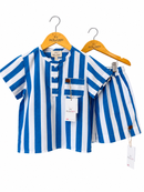 Bata Antenor Listrado Azul 100% Algodão "A Grande Listra"