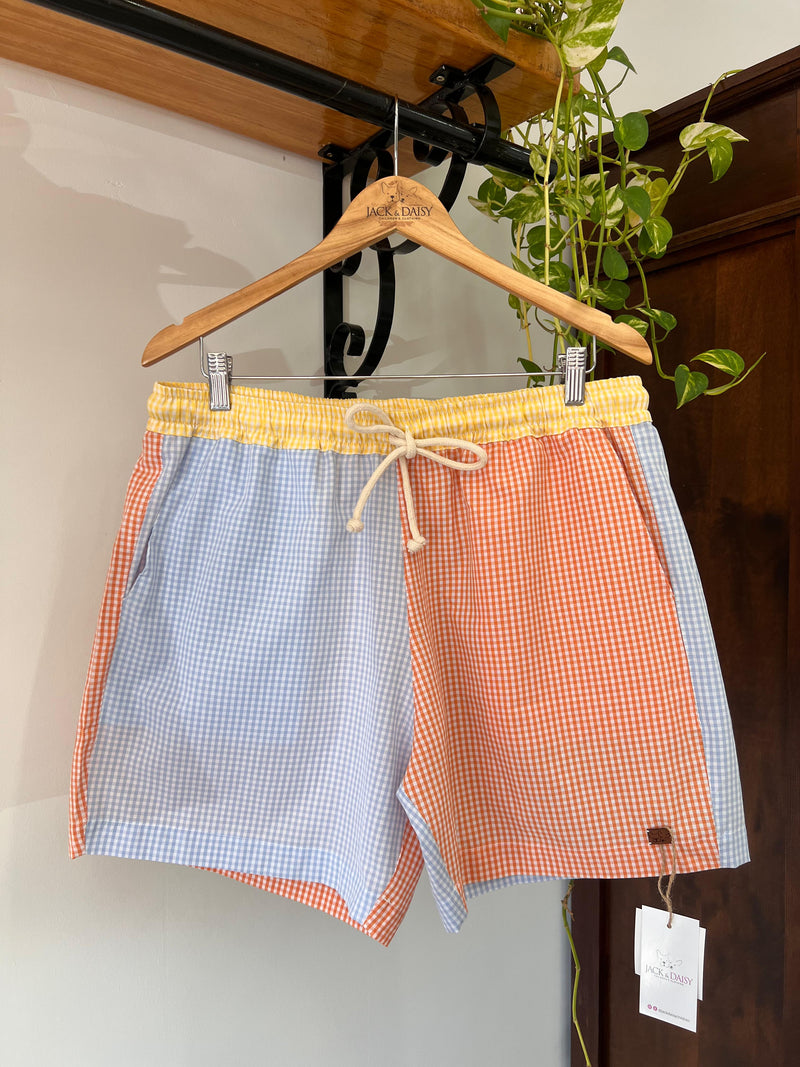 Short Pai "Céu do Meu Dia" Vichy Colorido 100% Algodão