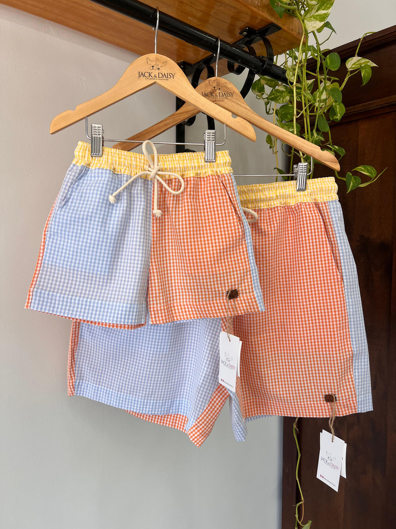 Short "Solzinho Valente" Vichy Colorido 100% Algodão