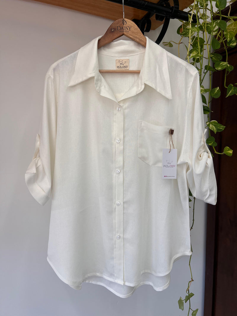 Camisa Oversized Savanna Coleção Terra Linho Off White