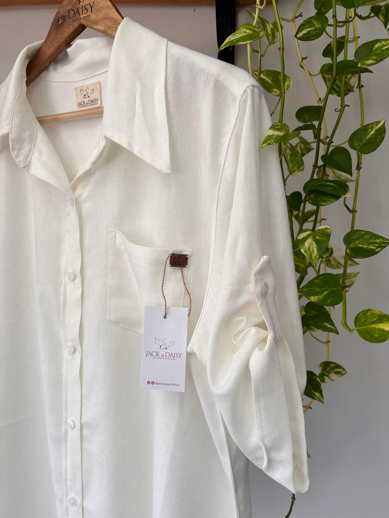 Camisa Oversized Savanna Coleção Terra Linho Off White