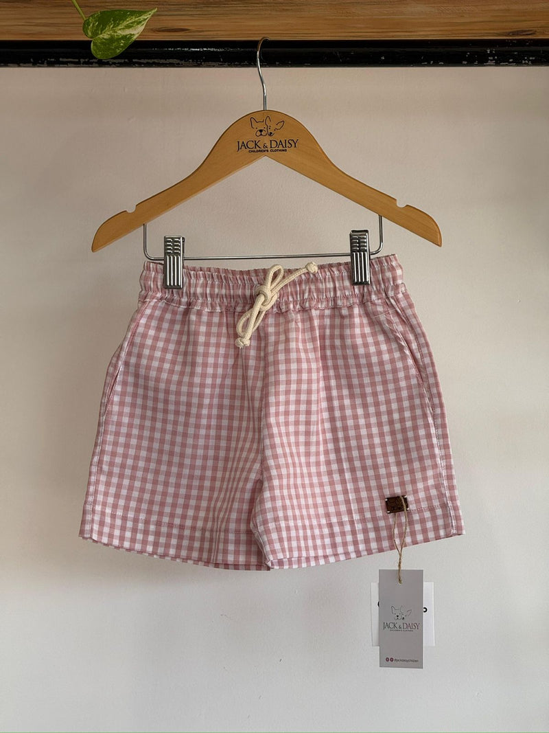 Short Thomas Vichy Rose 100% Algodão