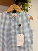 Bata Brincadeira De Rua Vichy Azul Bebê 100% Algodão