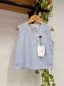 Bata Brincadeira De Rua Vichy Azul Bebê 100% Algodão