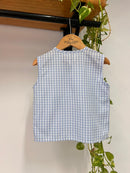 Bata Brincadeira De Rua Vichy Azul Bebê 100% Algodão