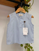 Bata Brincadeira De Rua Vichy Azul Bebê 100% Algodão