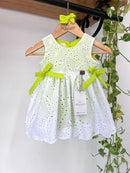 Body Vestido Antonella Laise/ Verde Fluorescente 100% Algodão- Coleção Infância em Cores
