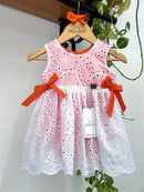 Body Vestido Antonella Laise/ Laranja Fluorescente 100% Algodão- Coleção Infância em Cores
