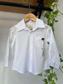 Camisa Social Augusto Manga Longa Branca 100% Algodão