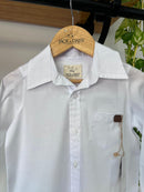 Camisa Social Augusto Manga Longa Branca 100% Algodão