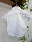 Camisa Social Augusto Manga Curta Branca 100% Algodão