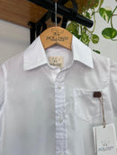 Camisa Social Augusto Manga Curta Branca 100% Algodão