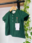 Bata Miguel Manga Curta Verde 100% Algodão