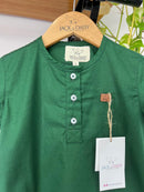 Bata Miguel Manga Curta Verde 100% Algodão