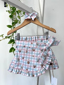 Short Saia Amélia - Coelhinhos do Vale Rosa 100% Algodão