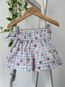 Short Saia Amélia - Coelhinhos do Vale Rosa 100% Algodão