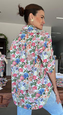 Camisa Flora Floral 100 % Algodão - Coleção Amor que Nutre