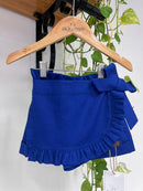 Short Filha Regras Invertidas Azul 100% Algodão