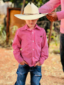 Camisa Mini Cowboy Unissex Vichy Vermelho 100% Algodão