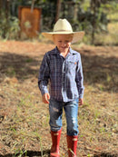 Camisa Mini Cowboy Unissex Flanelado Xadrez Marc 100% Algodão