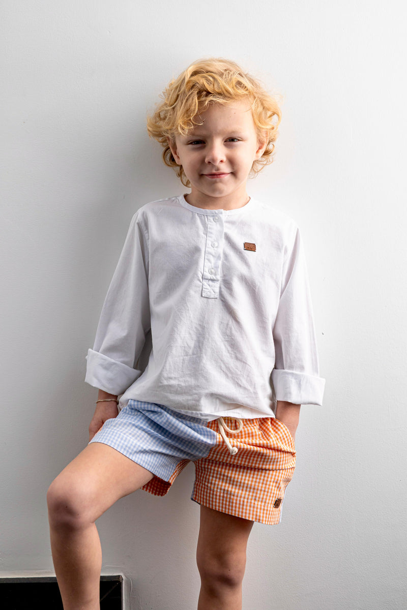 Short "Solzinho Valente" Vichy Colorido 100% Algodão
