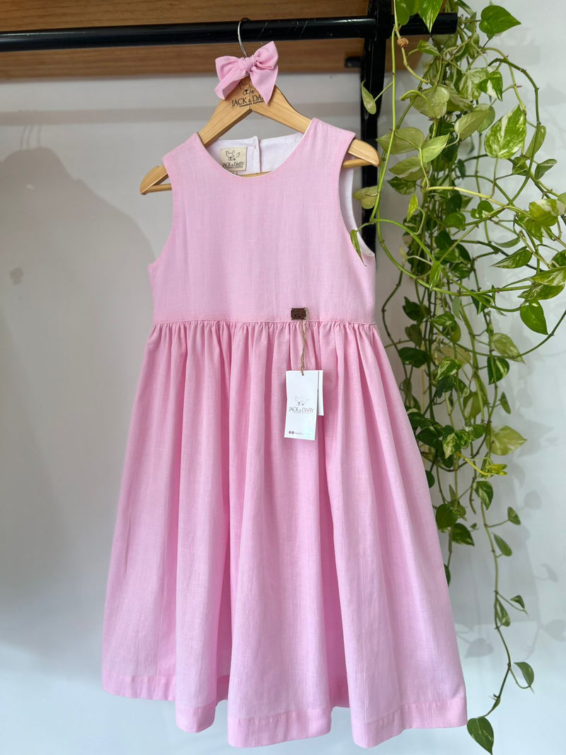 Vestido Lia Rosa Bebê 100% Algodão