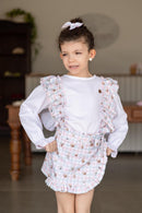 Short Saia Amélia - Coelhinhos do Vale Rosa 100% Algodão