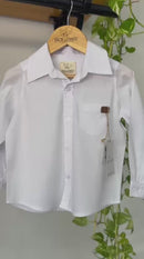 Camisa Social Augusto Manga Longa Branca 100% Algodão